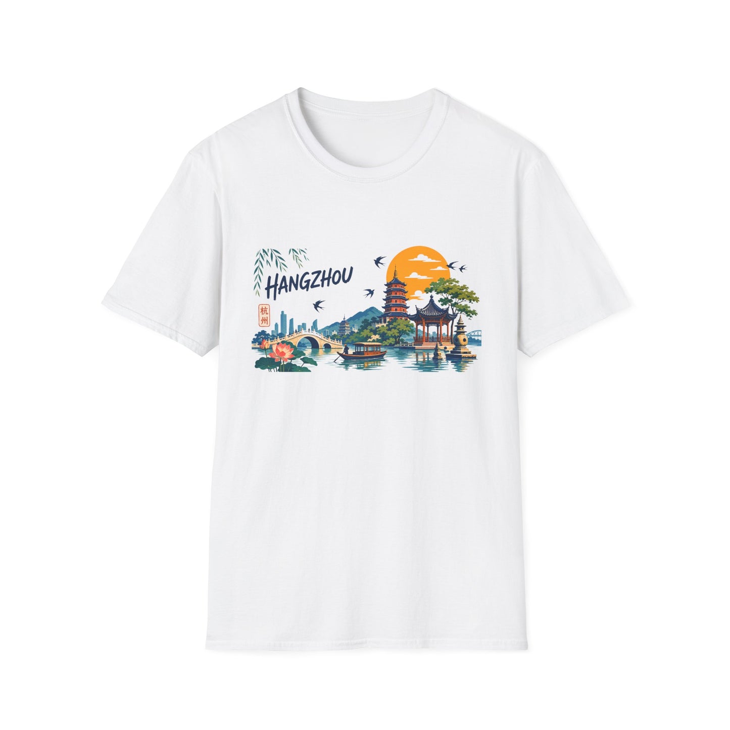 Hangzhou Scenic T-Shirt — Pagoda Sunset China Travel Tee