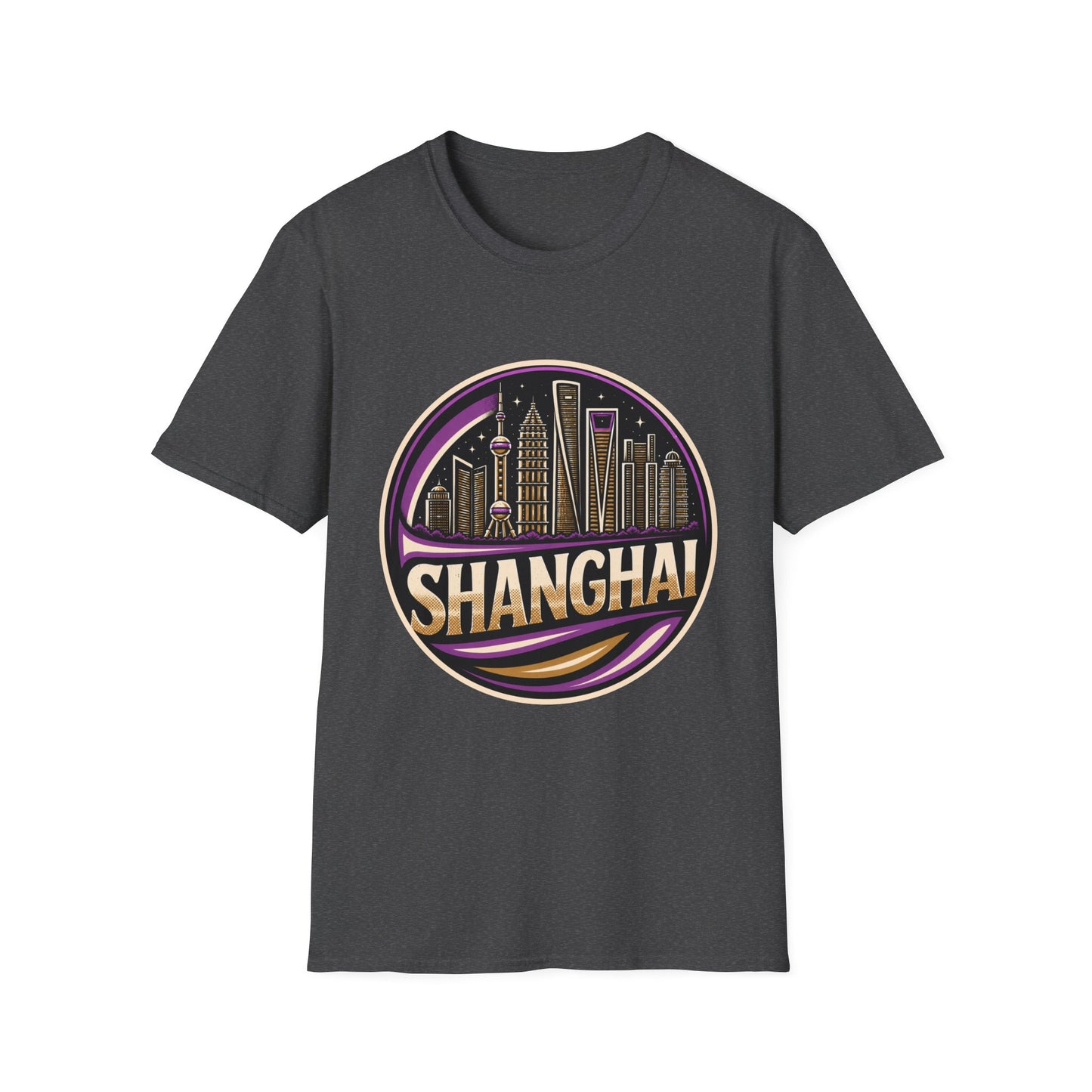 Shanghai Skyline T-Shirt — Retro Neon Cityscape Tee