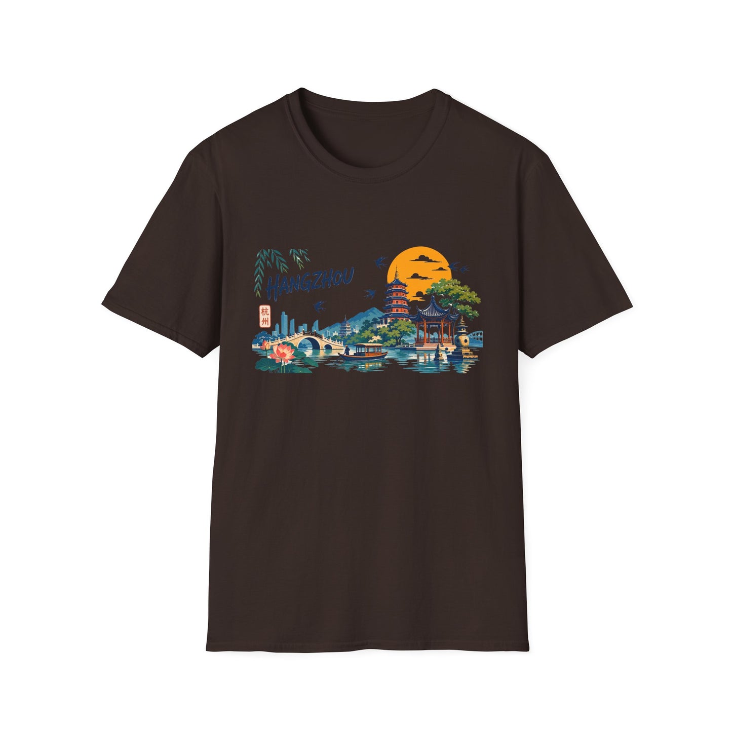 Hangzhou Scenic T-Shirt — Pagoda Sunset China Travel Tee