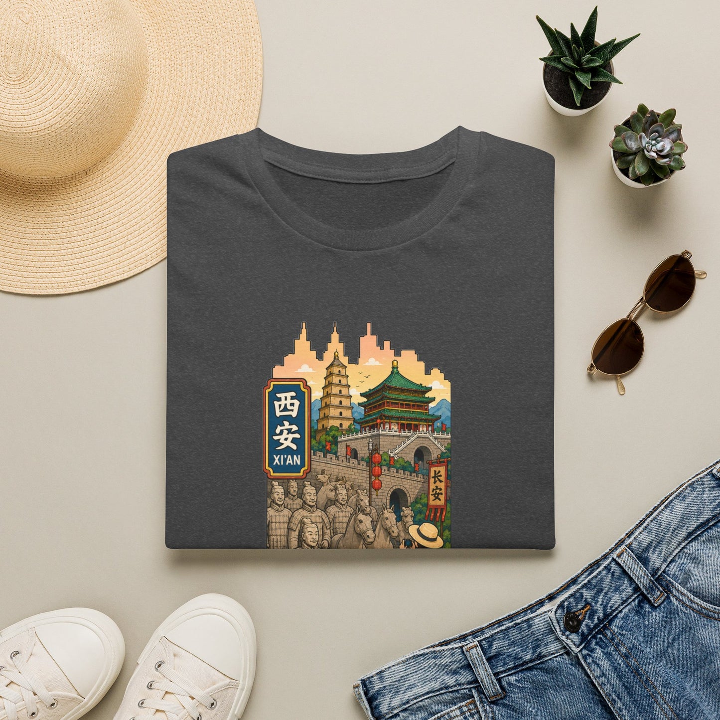 Xi'an Travel T‑Shirt — Vintage China Cityscape Graphic