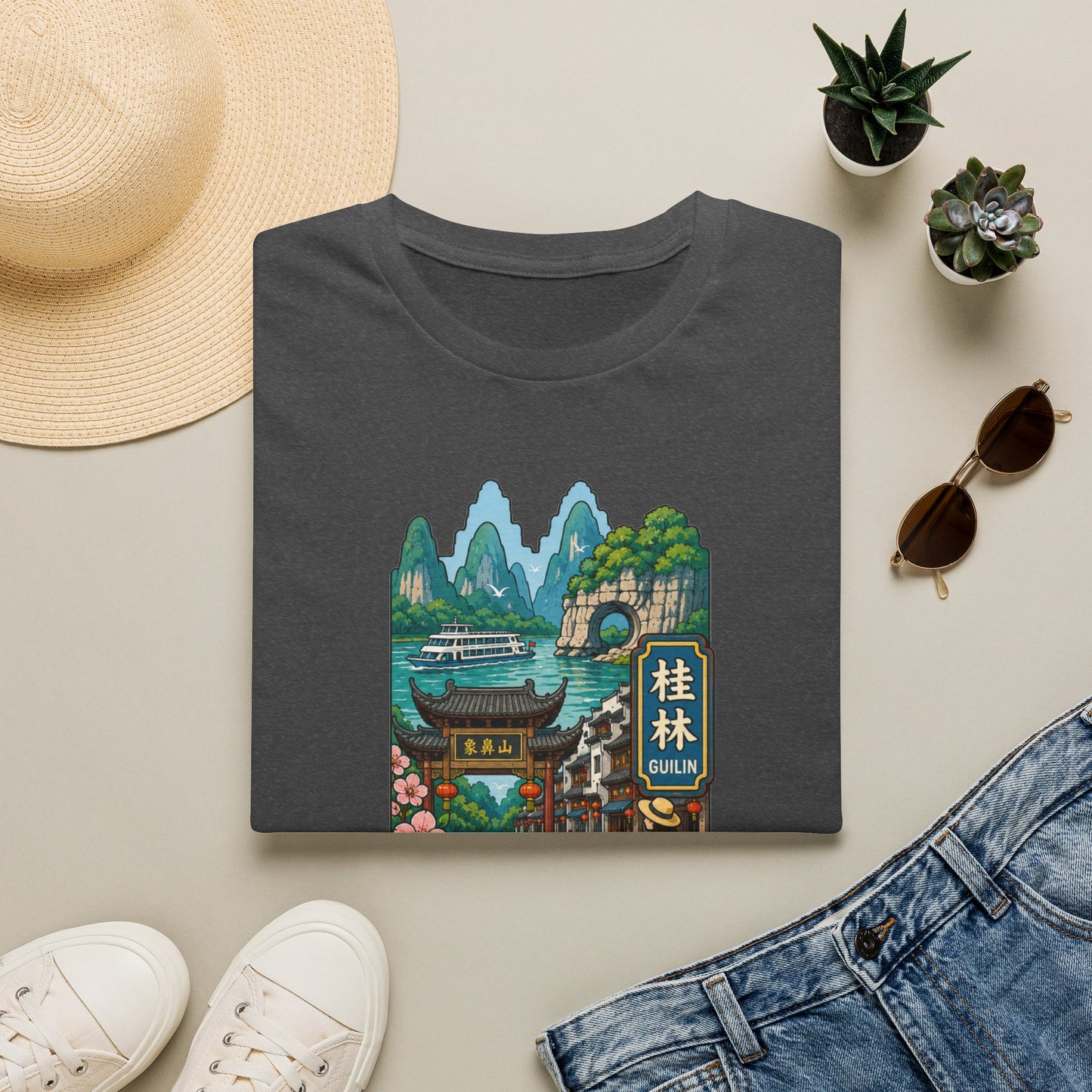 Guilin Scenic T-Shirt — Chinese Landscape Travel Art Tee