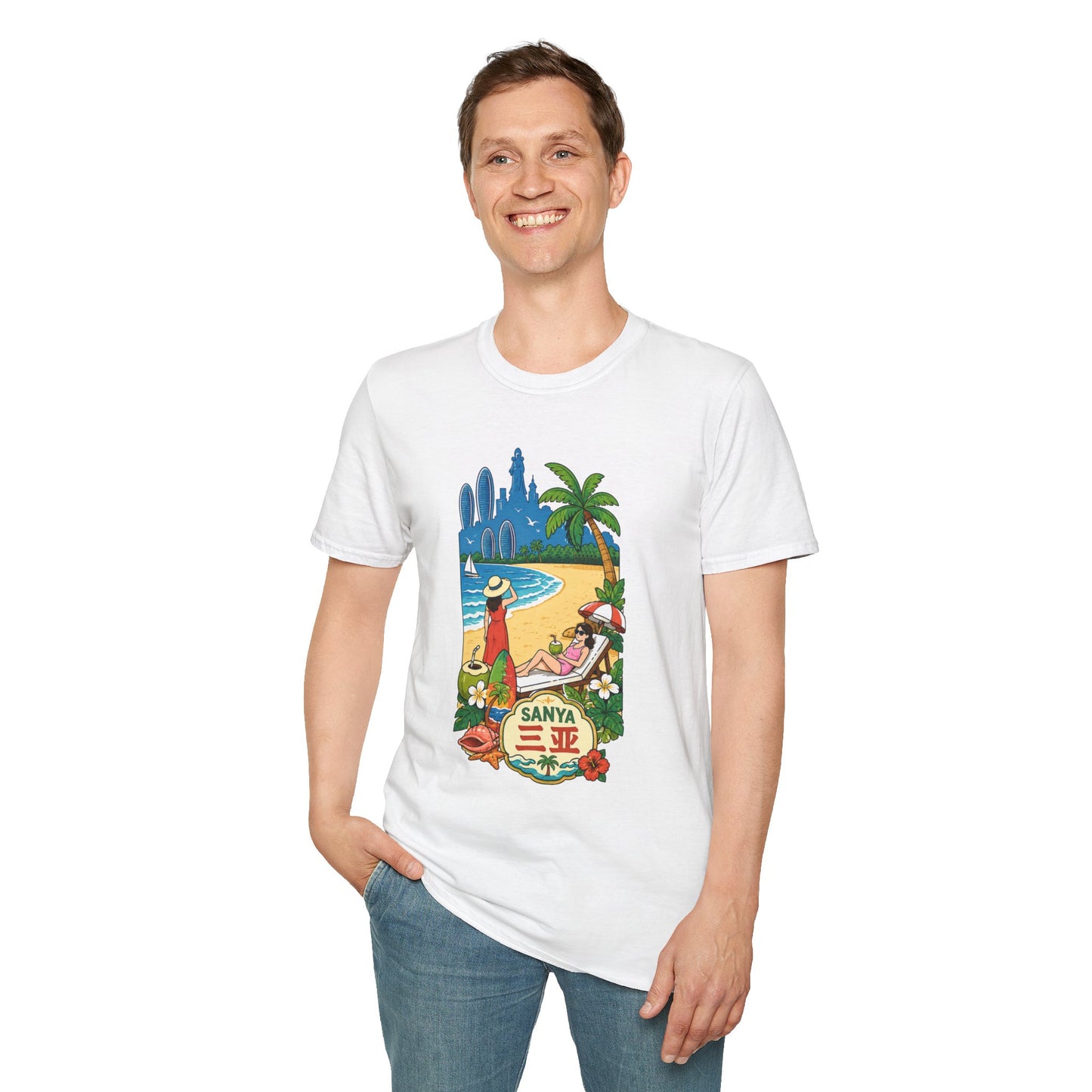 Beach Resort Graphic T-Shirt — Sanya Tropical Vacation Design