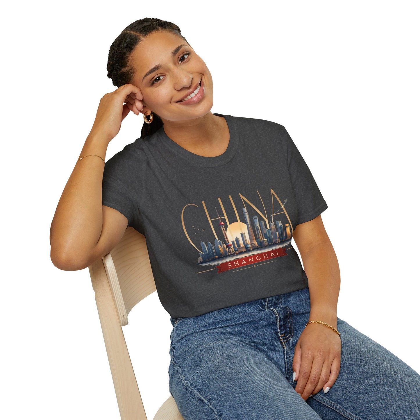 China Skyline T‑Shirt — Shanghai Cityscape Graphic Tee