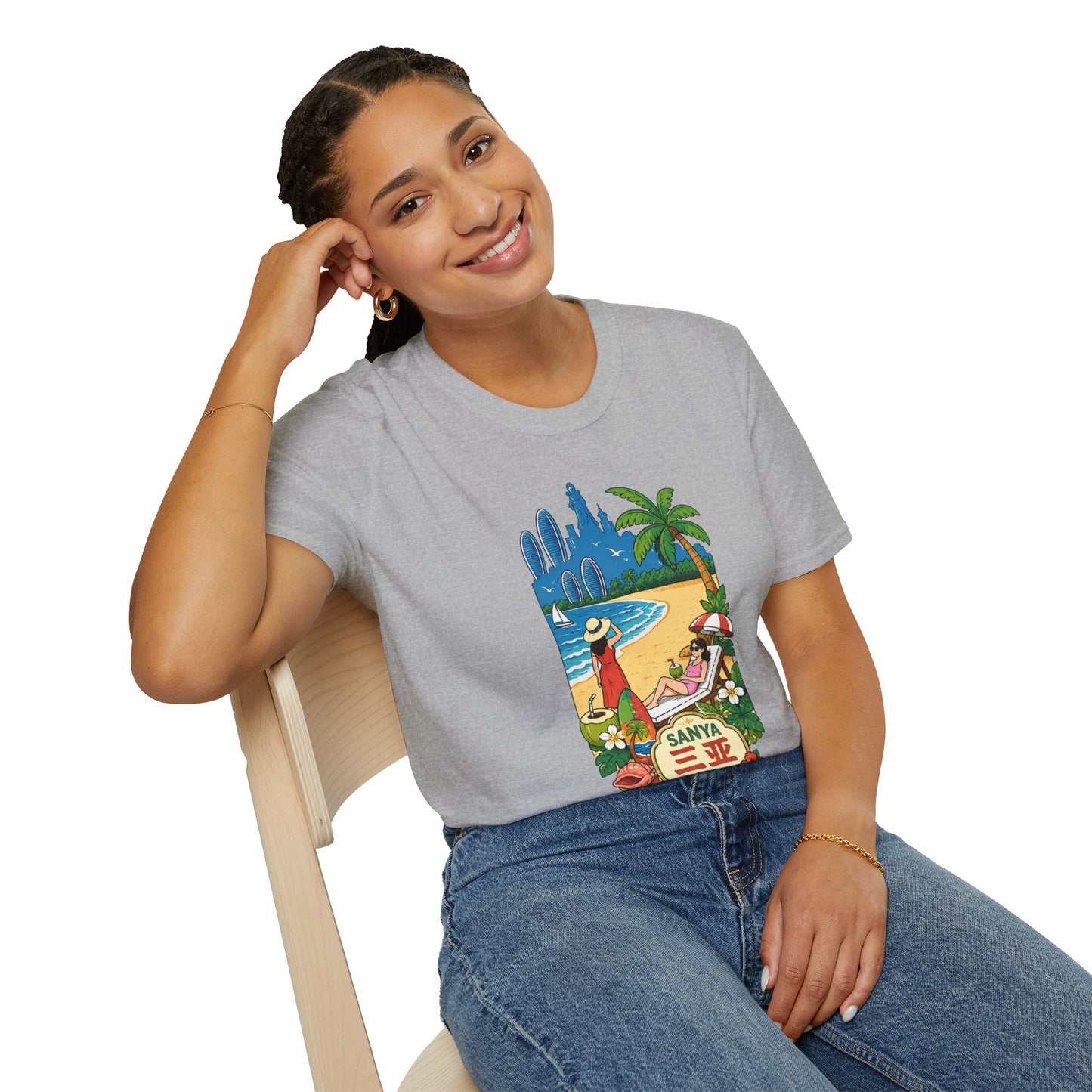 Beach Resort Graphic T-Shirt — Sanya Tropical Vacation Design