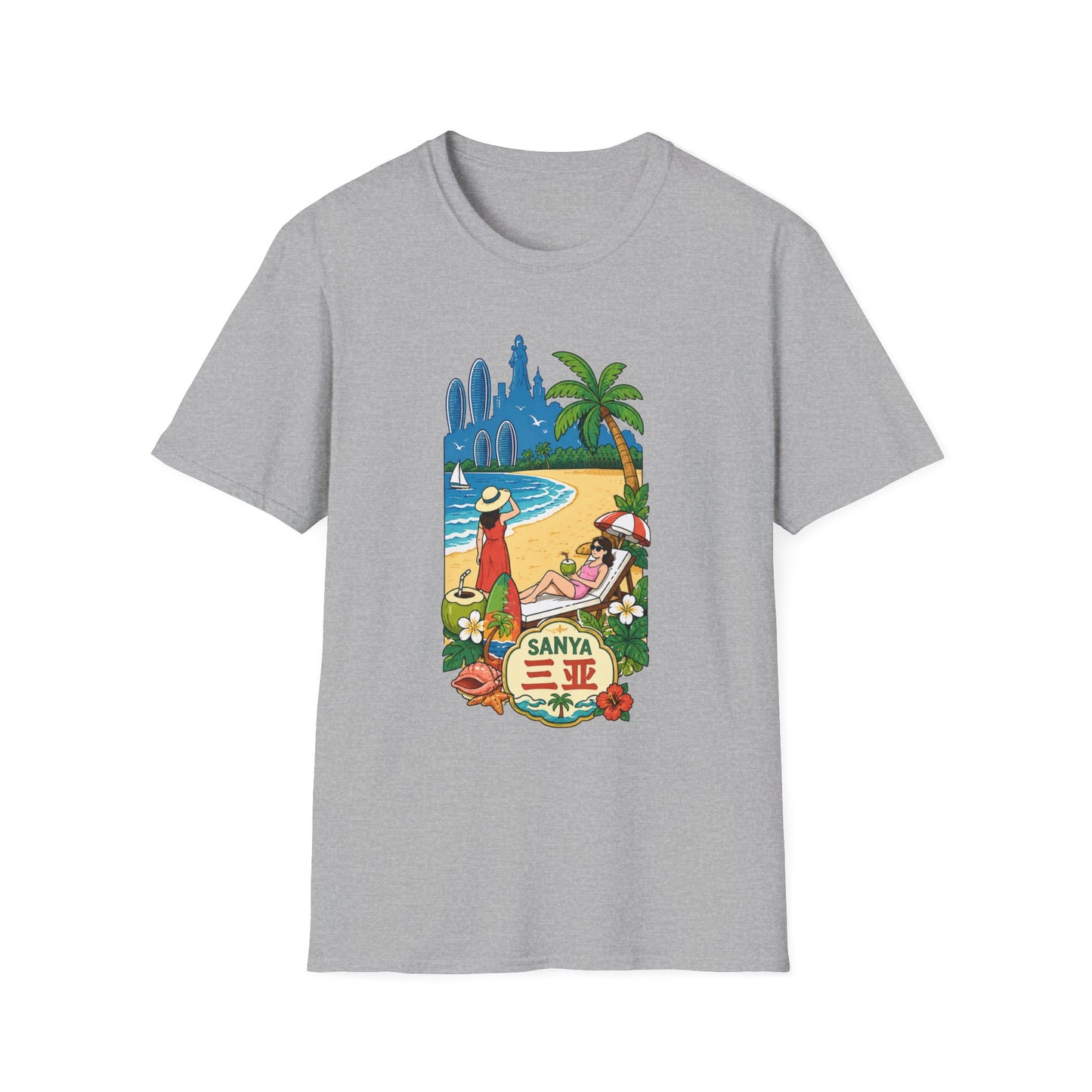 Beach Resort Graphic T-Shirt — Sanya Tropical Vacation Design