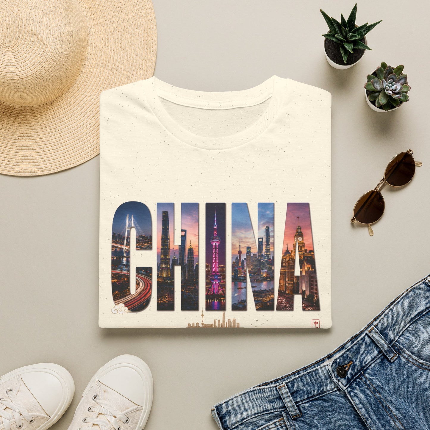 China Skyline Graphic T‑Shirt — Cityscape Travel Tee