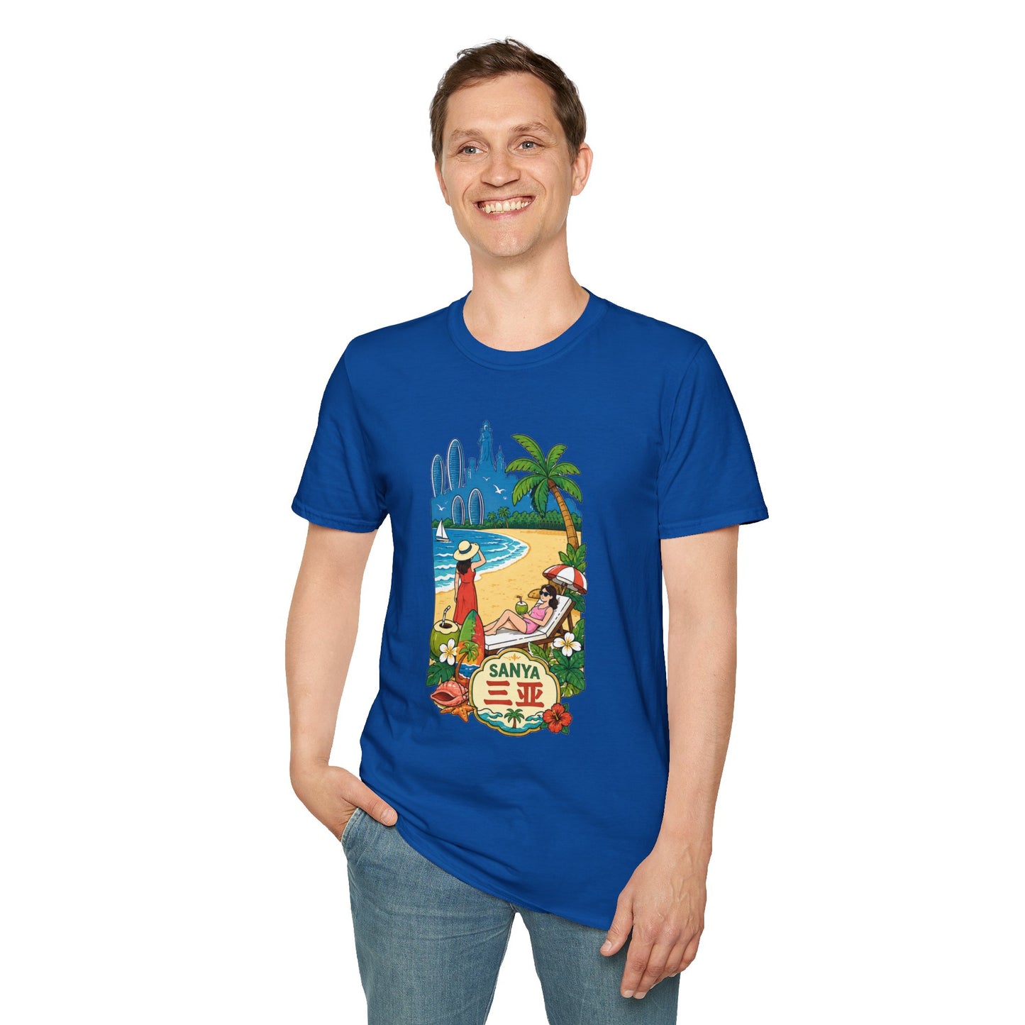 Beach Resort Graphic T-Shirt — Sanya Tropical Vacation Design
