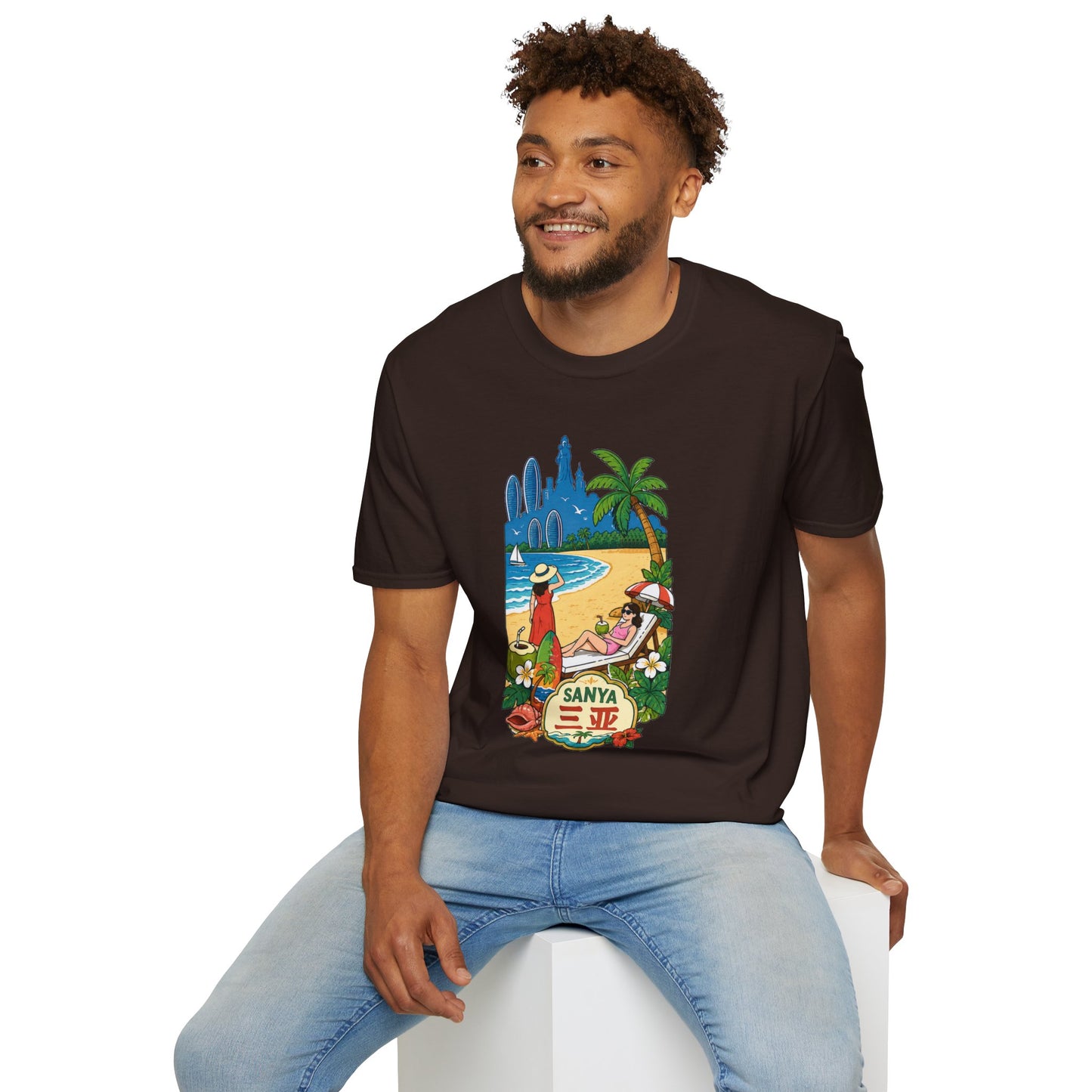 Beach Resort Graphic T-Shirt — Sanya Tropical Vacation Design
