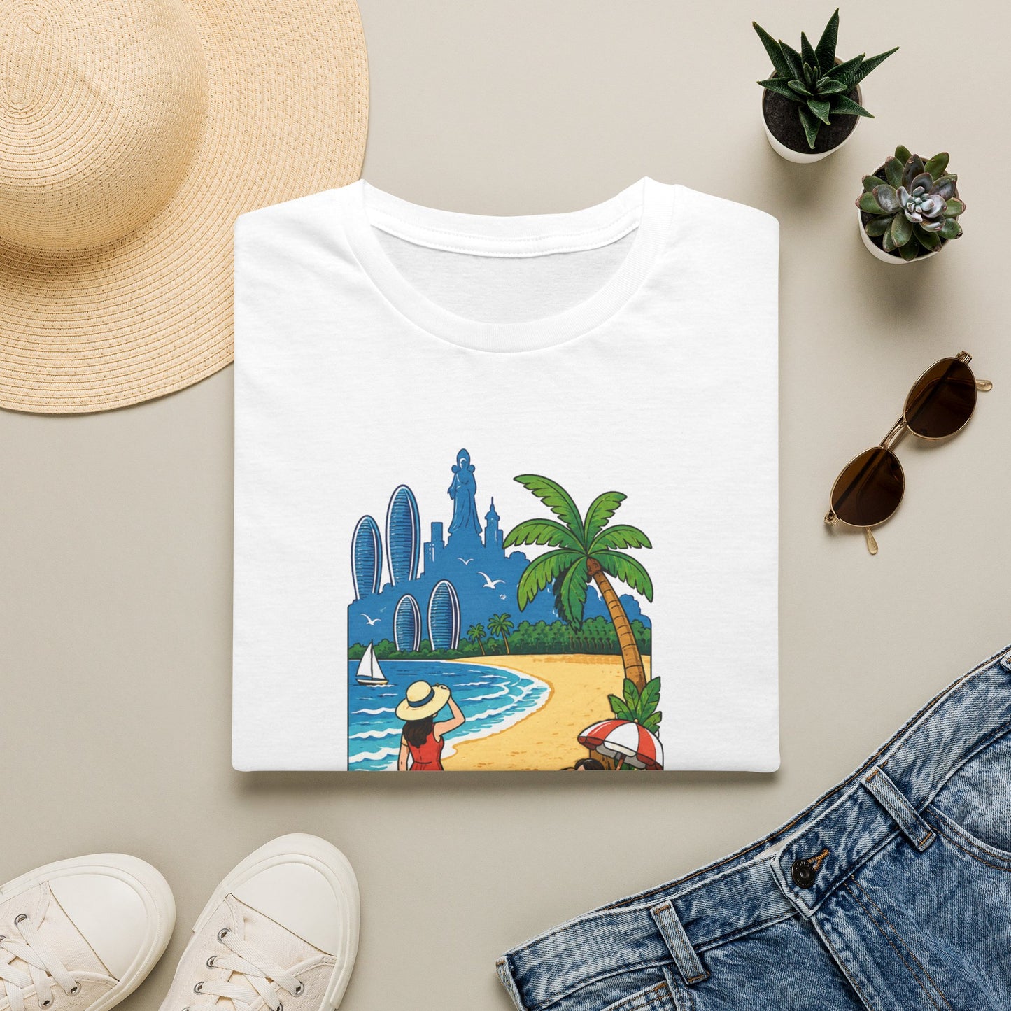 Beach Resort Graphic T-Shirt — Sanya Tropical Vacation Design