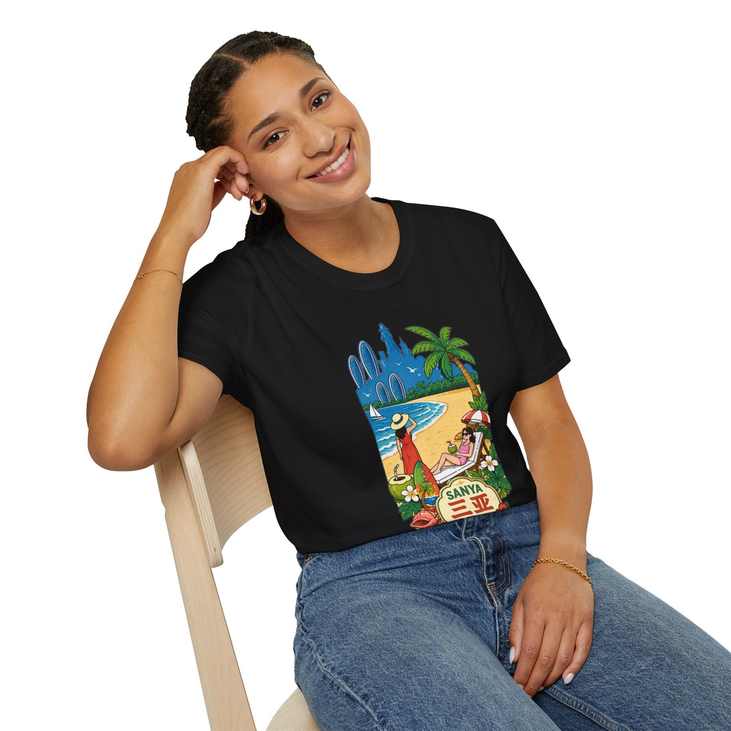 Beach Resort Graphic T-Shirt — Sanya Tropical Vacation Design