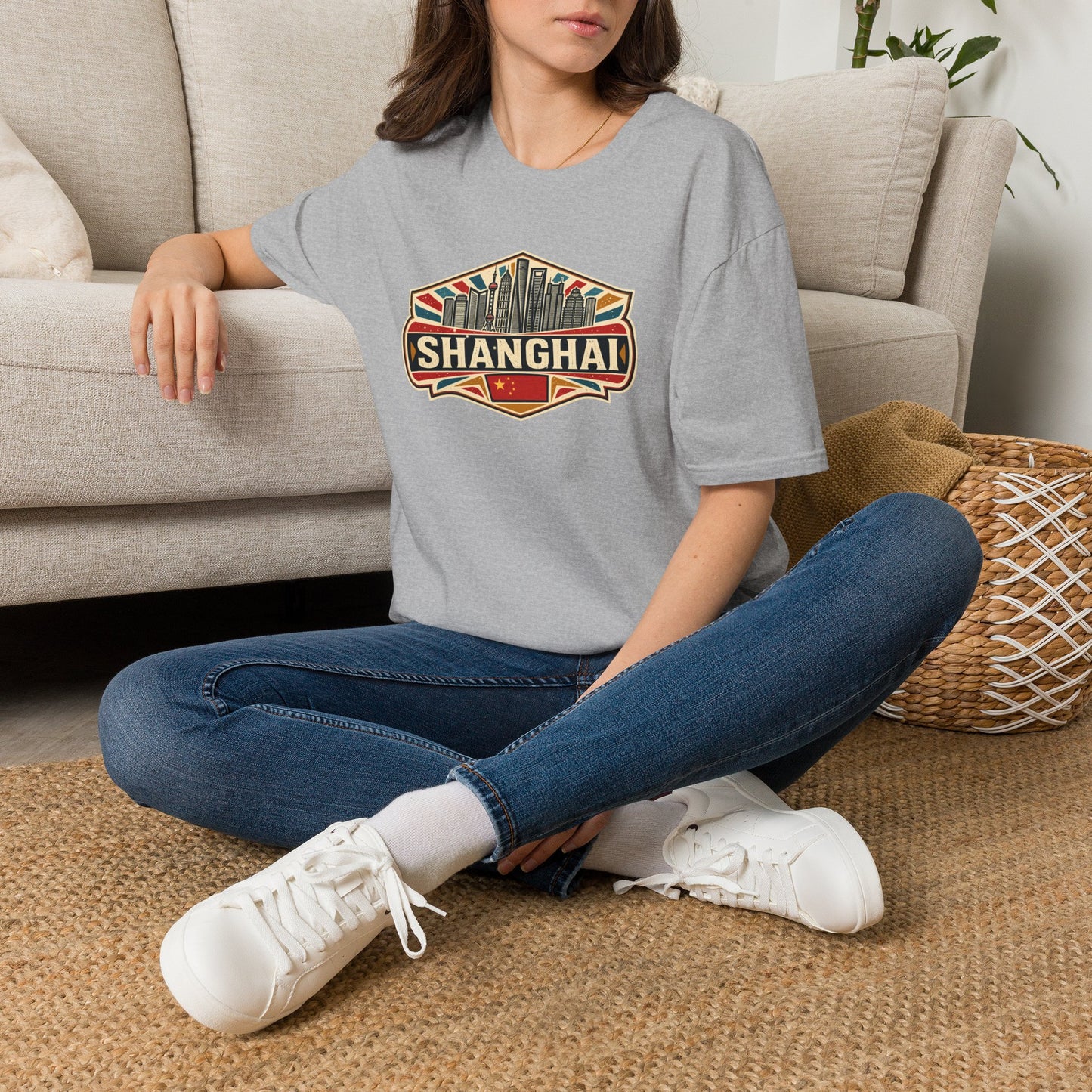 Shanghai Skyline T-Shirt — Vintage City Travel Tee