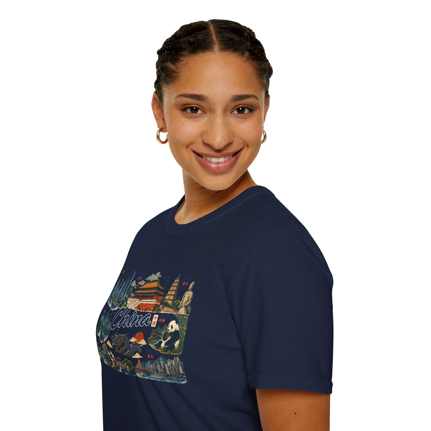 China Landmarks T-Shirt — Panda, Great Wall & Skyline Travel Tee