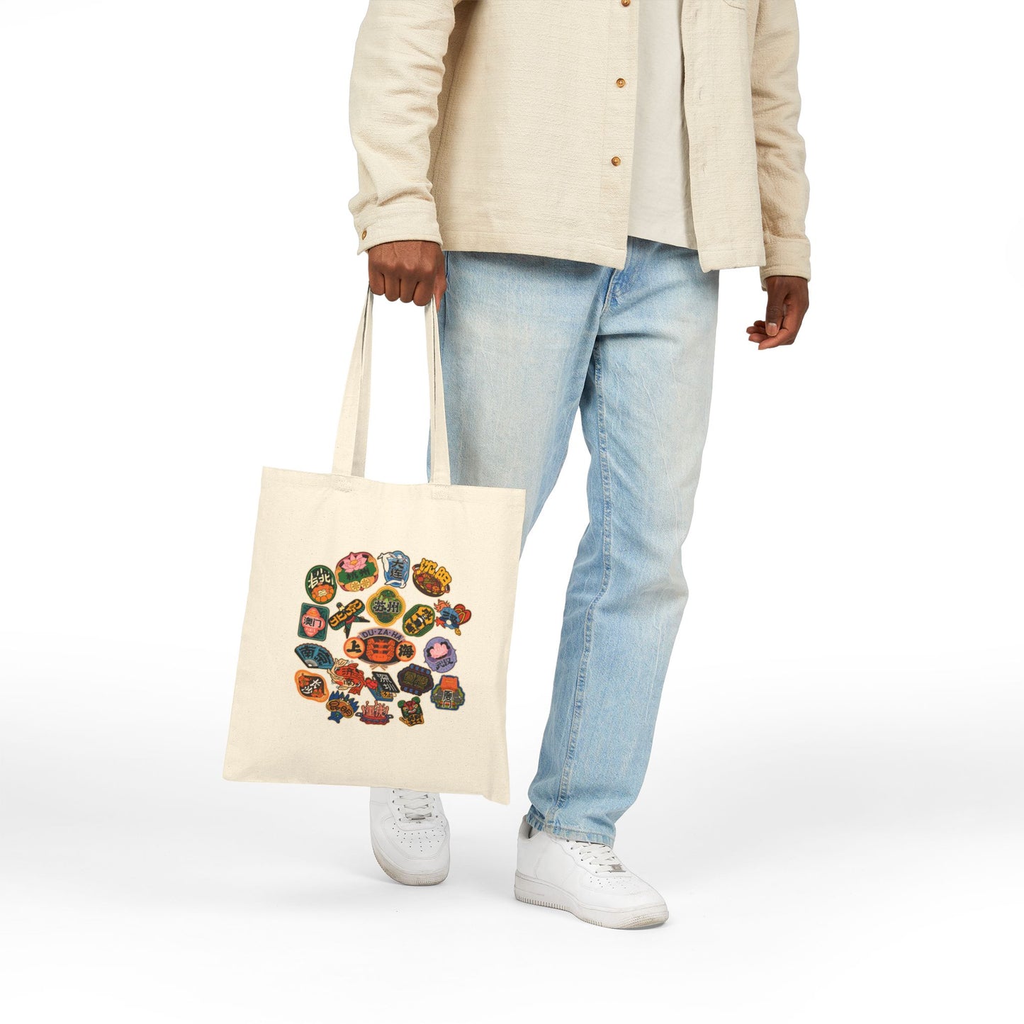Floral Patchwork Canvas Tote Bag