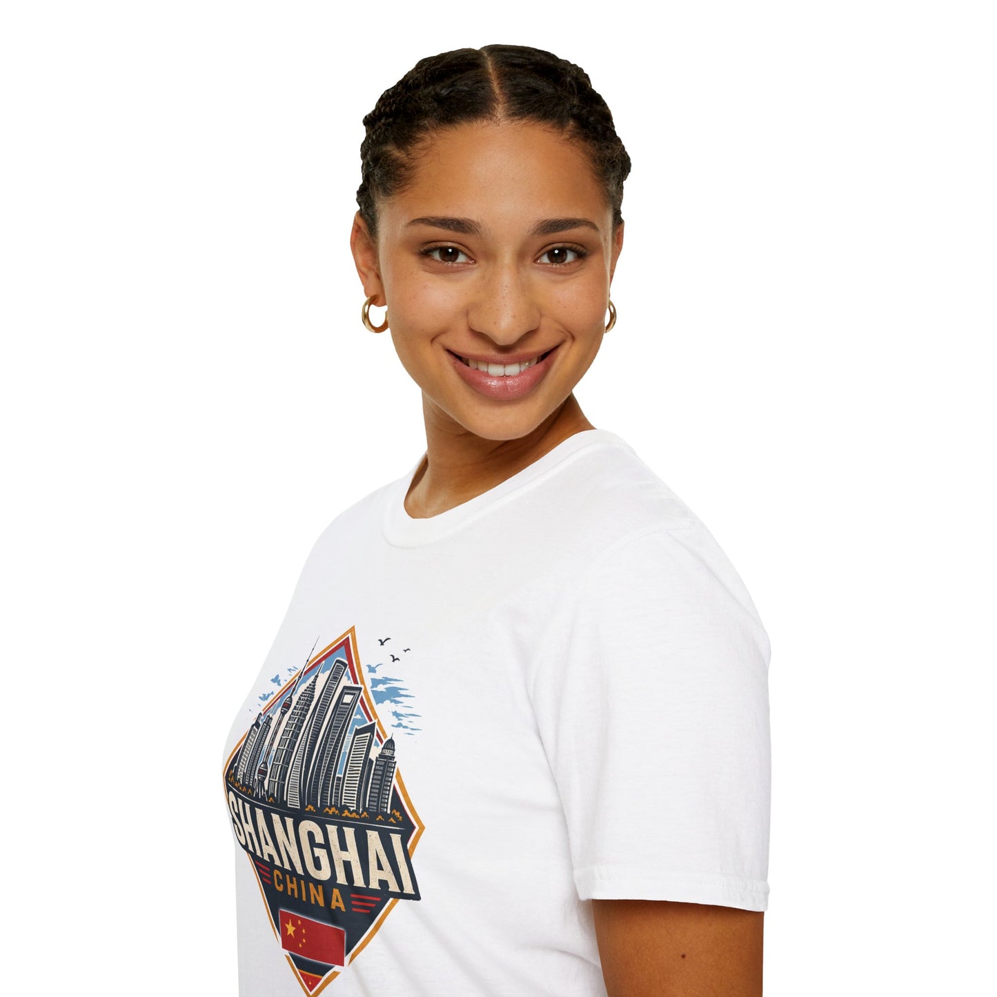 Shanghai Skyline T-Shirt — Retro Cityscape China Travel Tee