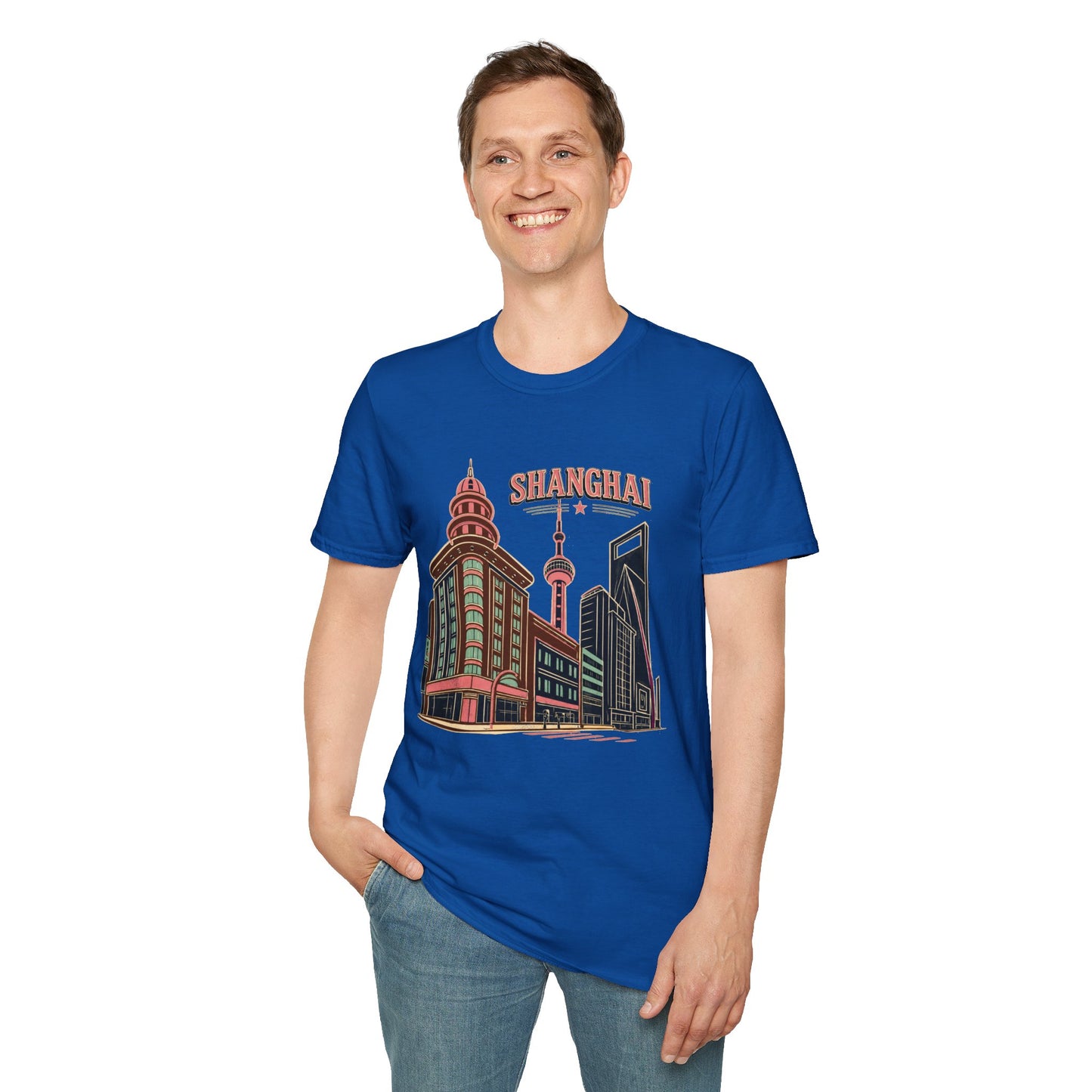 Shanghai Skyline T-Shirt — Retro Cityscape Travel Tee