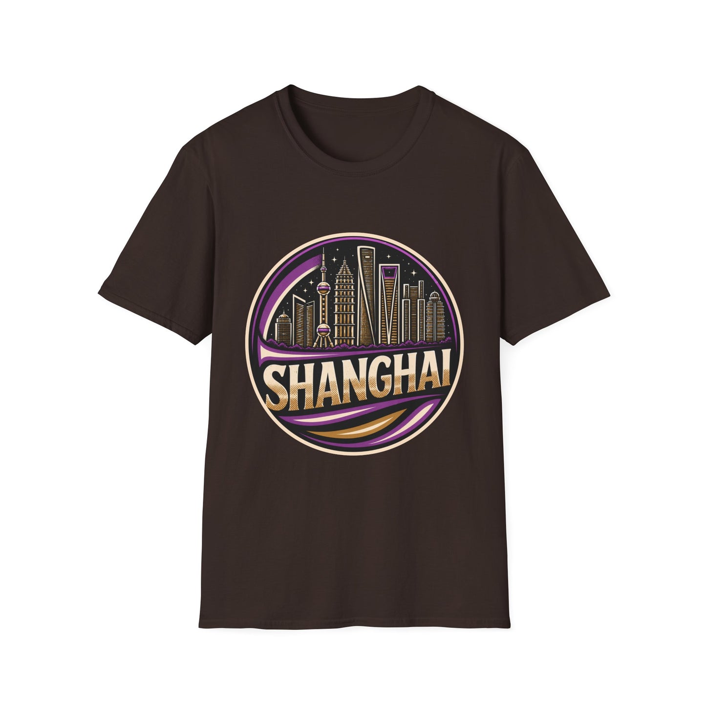 Shanghai Skyline T-Shirt — Retro Neon Cityscape Tee