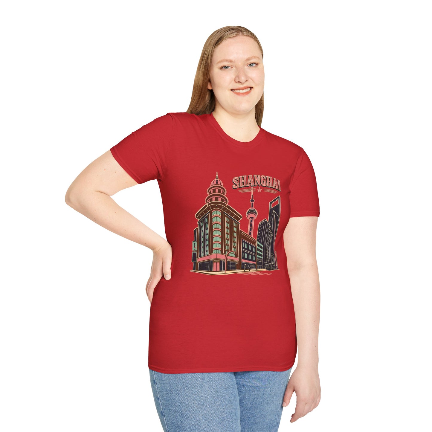 Shanghai Skyline T-Shirt — Retro Cityscape Travel Tee