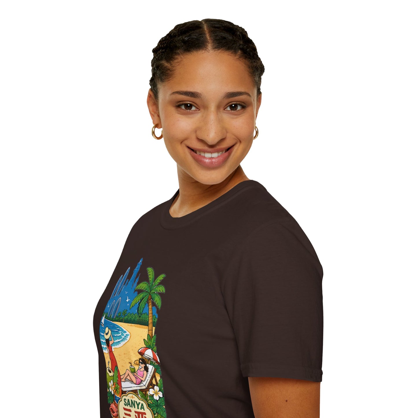 Beach Resort Graphic T-Shirt — Sanya Tropical Vacation Design
