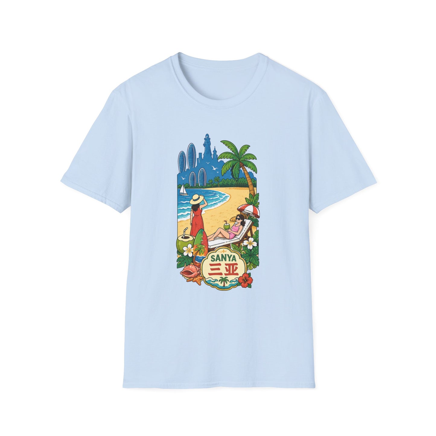 Beach Resort Graphic T-Shirt — Sanya Tropical Vacation Design
