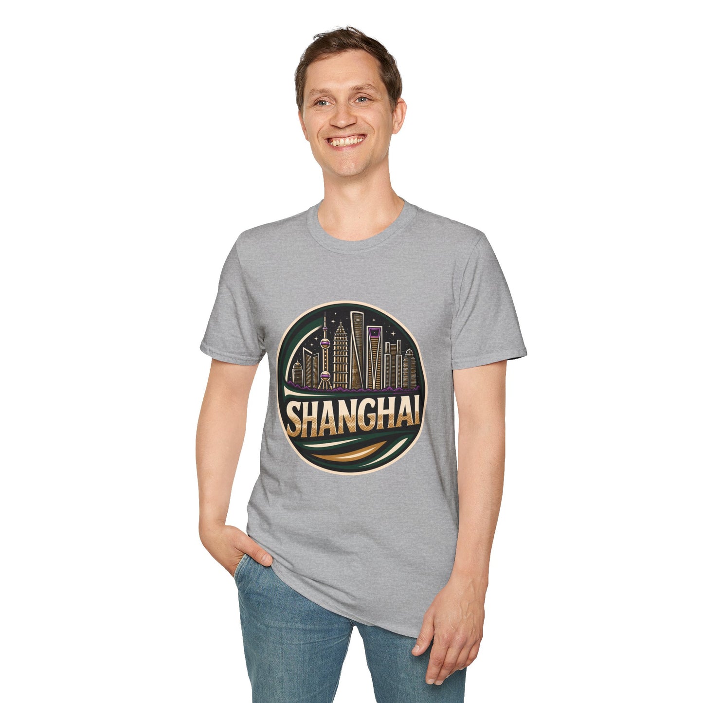 Shanghai Skyline T-Shirt — Retro Cityscape Tee