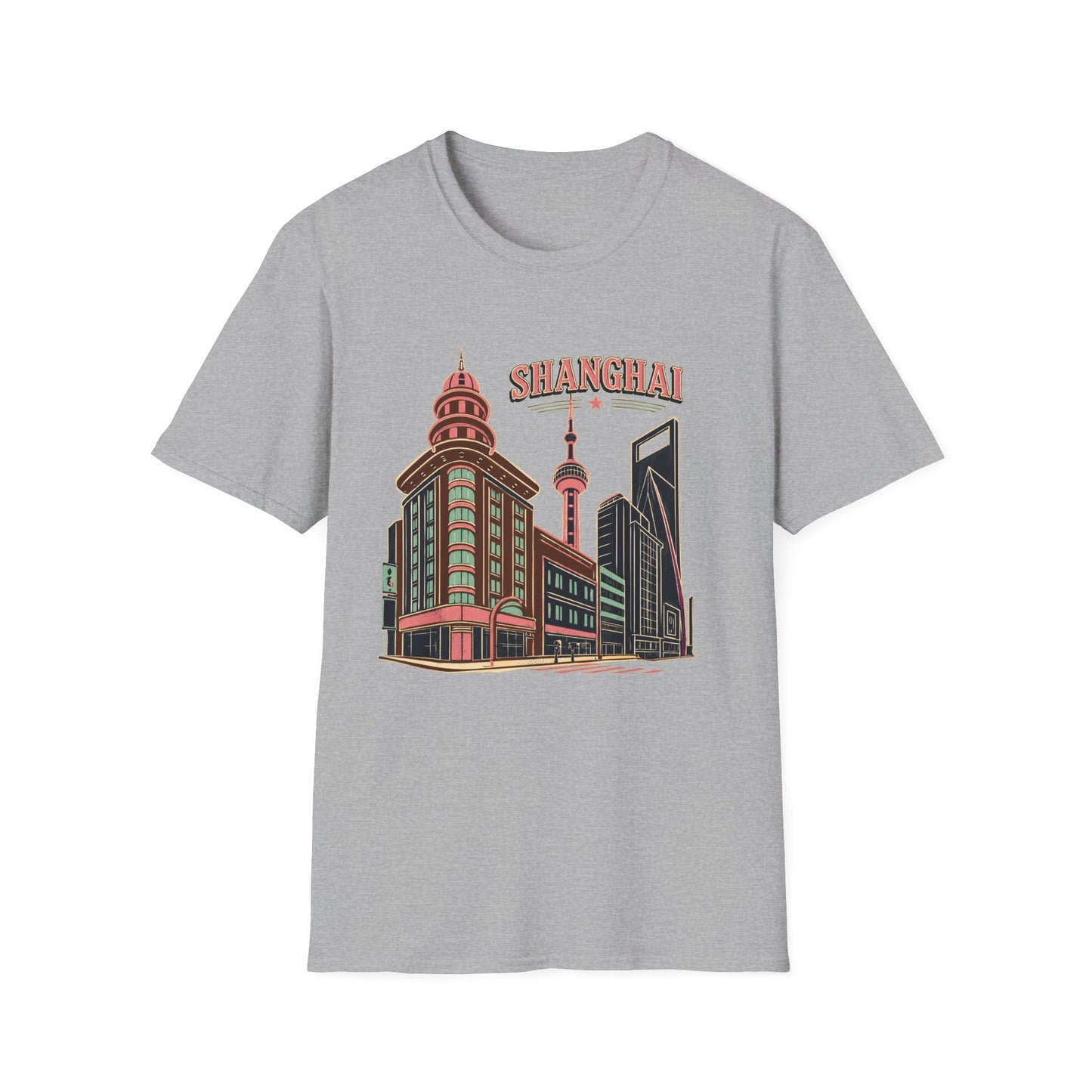 Shanghai Skyline T-Shirt — Retro Cityscape Travel Tee
