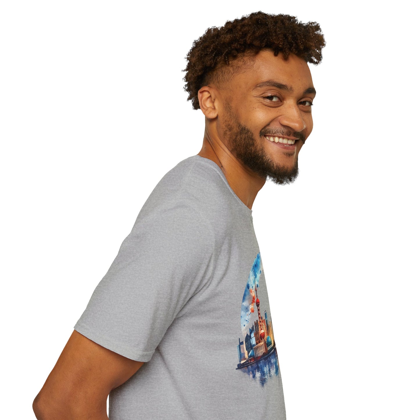 Cityscape Watercolor T-Shirt — Skyline Art Tee