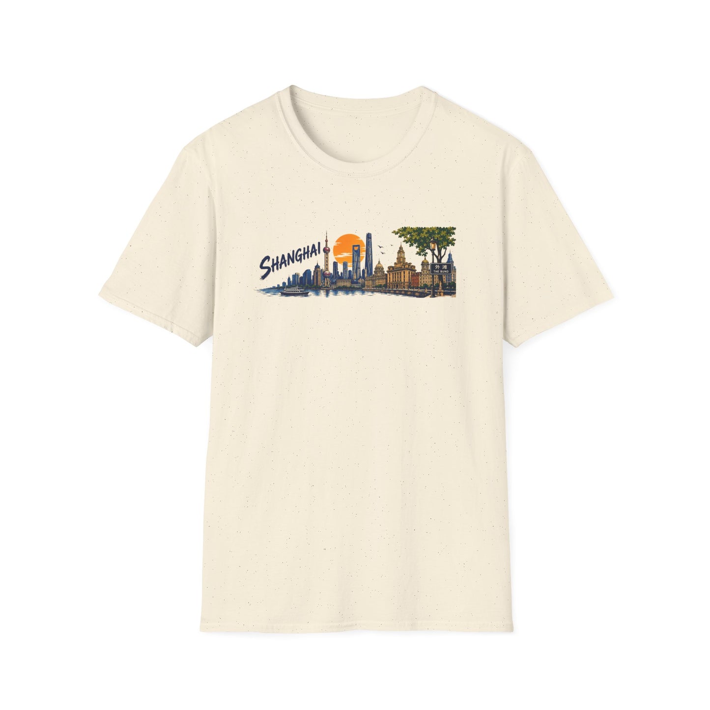 Shanghai Skyline T-Shirt — Vintage Cityscape Sunset Tee