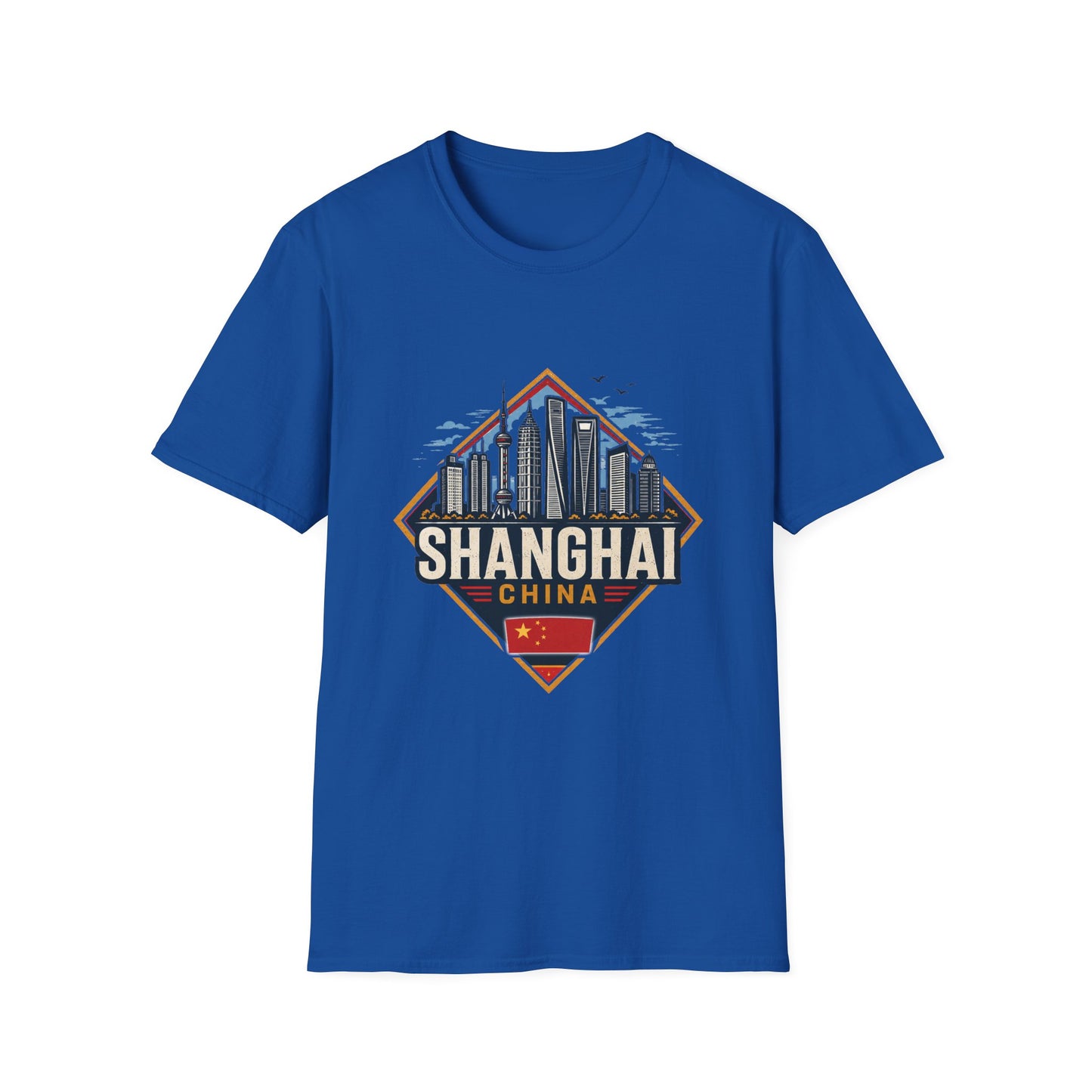 Shanghai Skyline T-Shirt — Retro Cityscape Travel Tee (Shanghai, China)