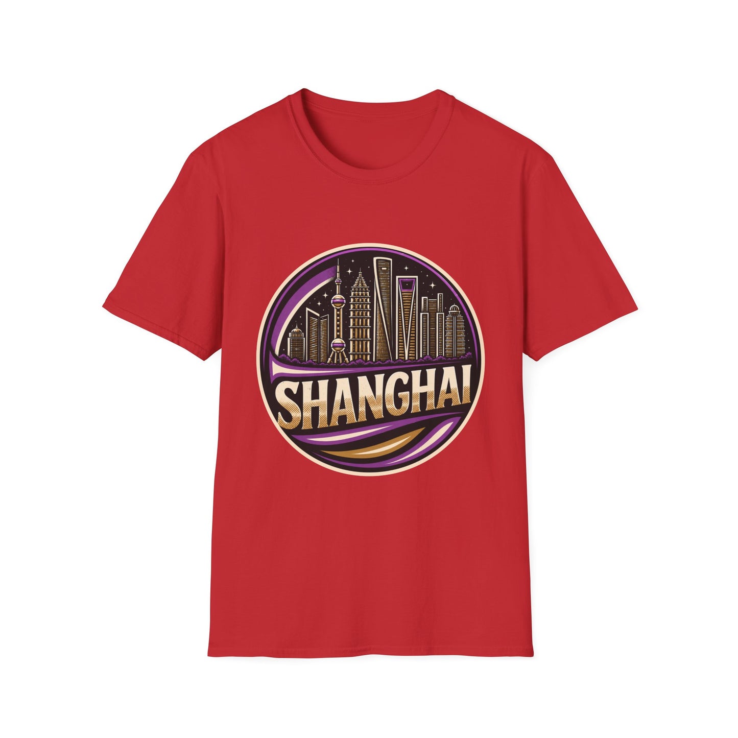 Shanghai Skyline T-Shirt — Retro Neon Cityscape Tee