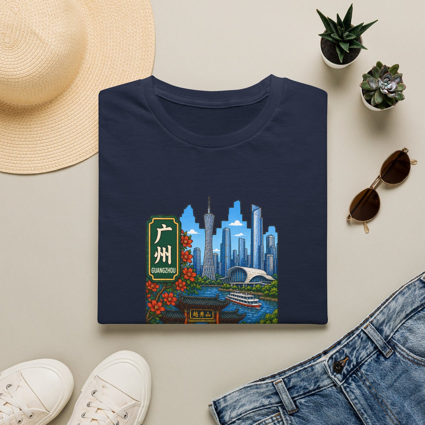 Guangzhou Skyline T-Shirt — Chinese Cityscape Travel Tee