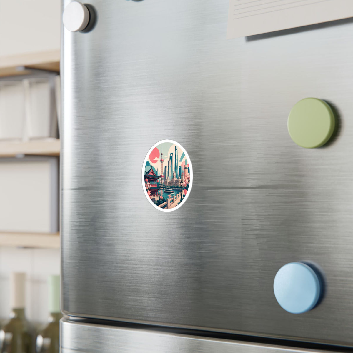 Shanghai Skyline Kiss-Cut Vinyl Decal