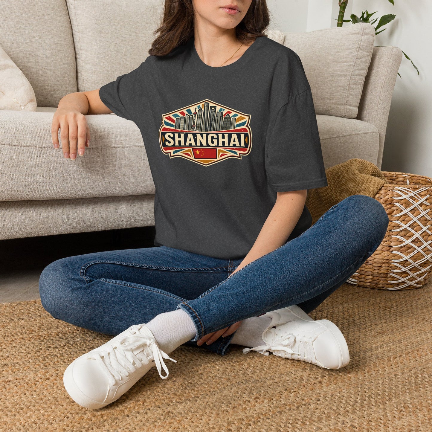 Shanghai Skyline T-Shirt — Vintage City Travel Tee
