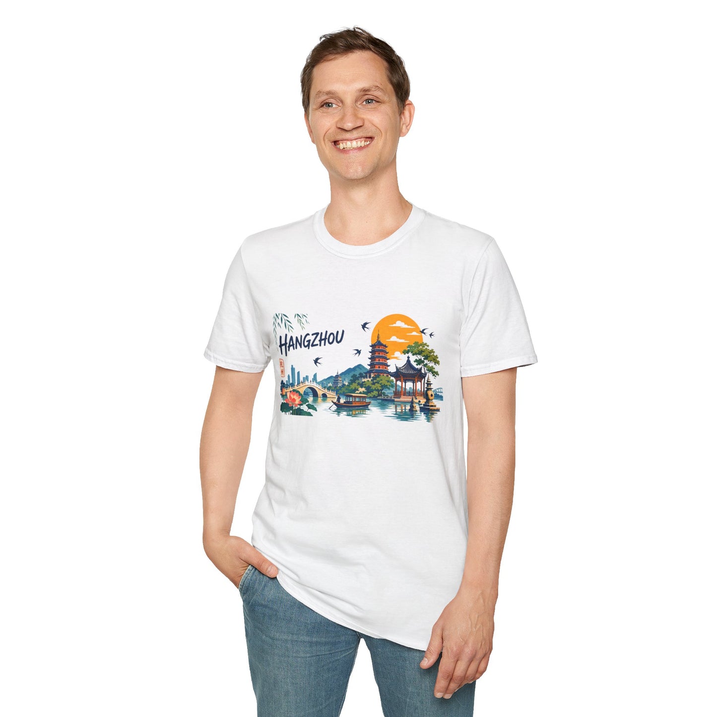 Hangzhou Scenic T-Shirt — Pagoda Sunset China Travel Tee