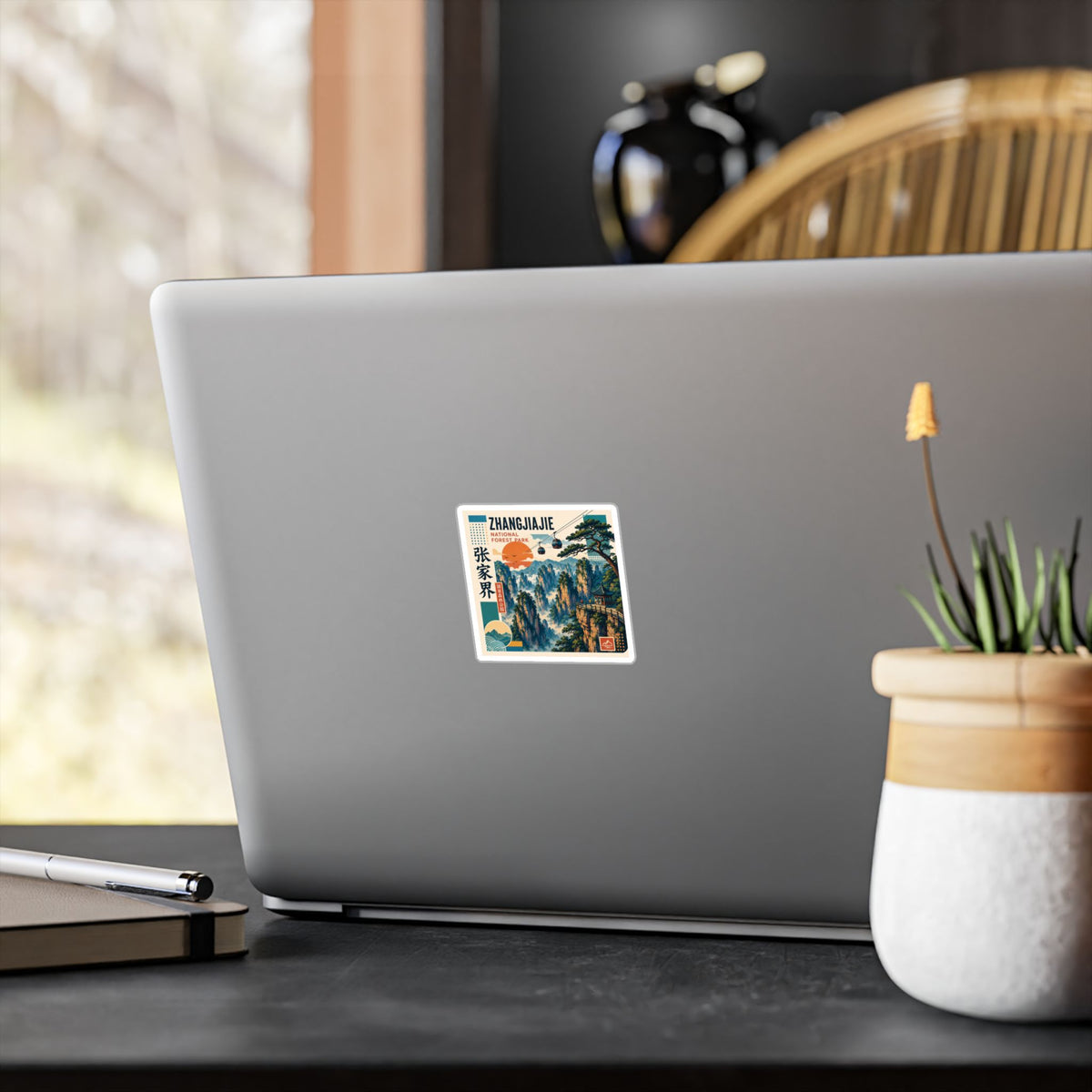 Zhangjiajie Vintage Travel Vinyl Decal — Kiss-Cut Scenic Sticker