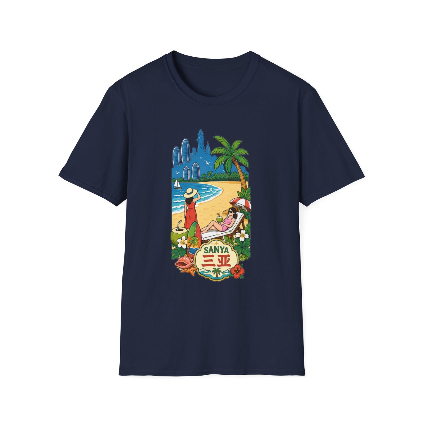 Beach Resort Graphic T-Shirt — Sanya Tropical Vacation Design