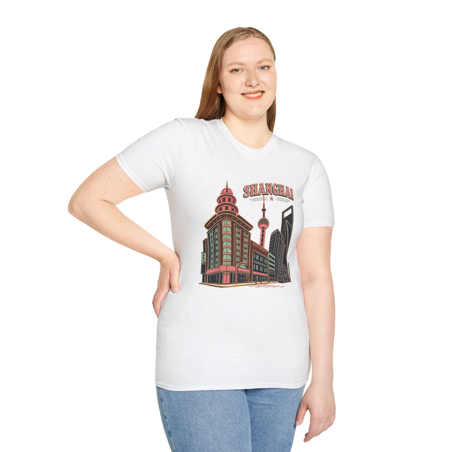 Shanghai Skyline T-Shirt — Retro Cityscape Travel Tee