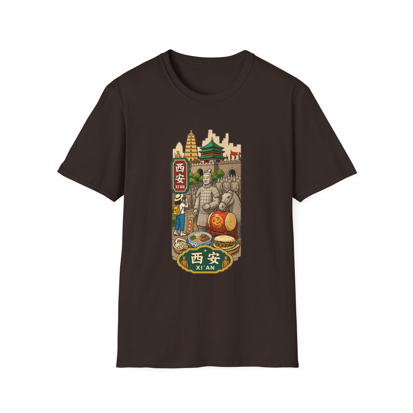 Xi'an Travel T-Shirt — Terracotta Warriors & Pagoda China Souvenir Tee