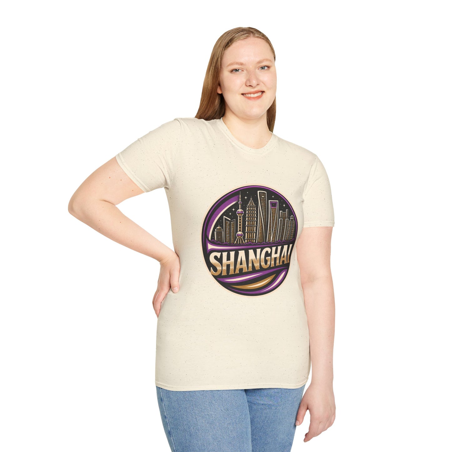Shanghai Skyline T-Shirt — Retro Neon Cityscape Tee