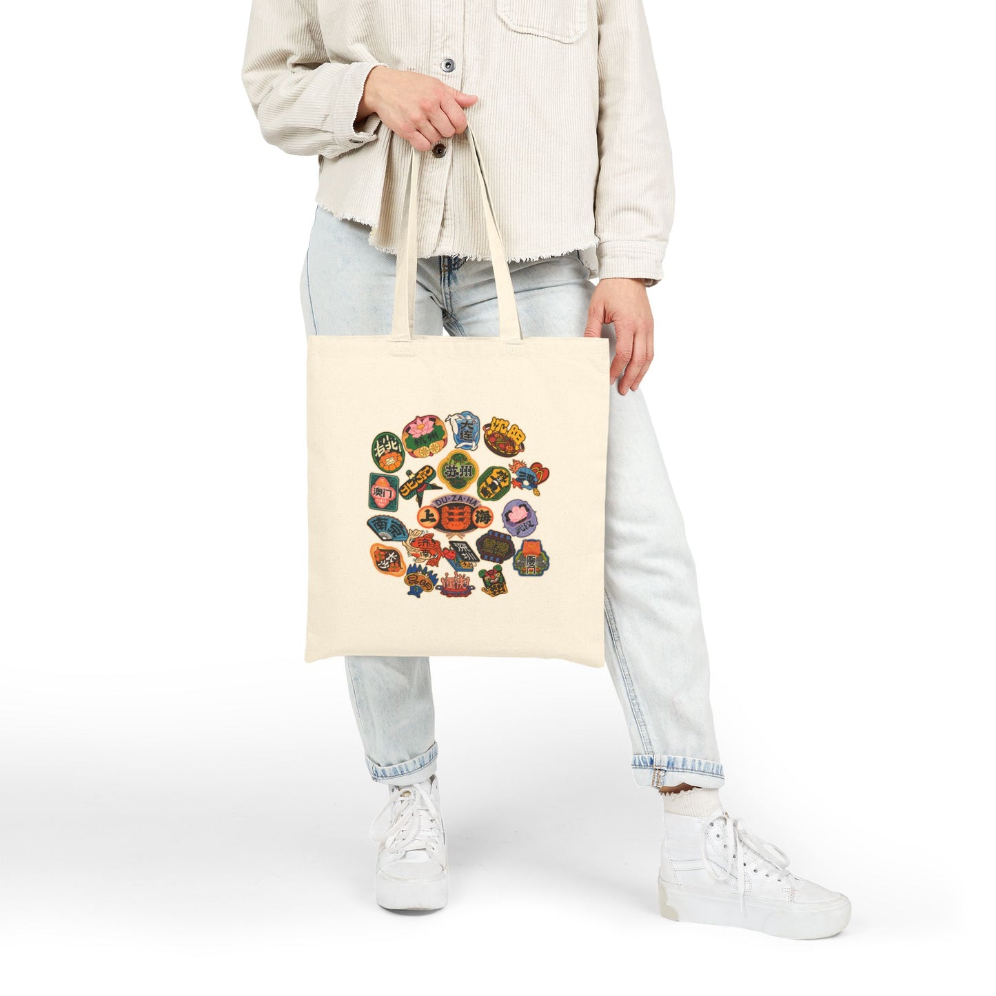 Floral Patchwork Canvas Tote Bag