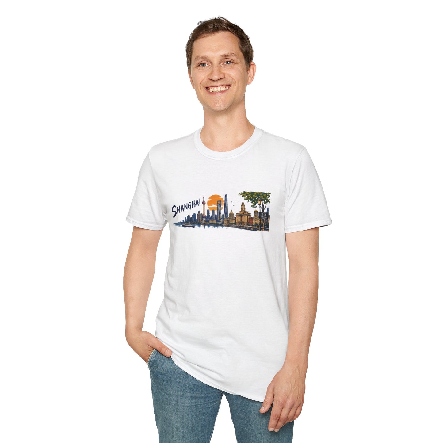 Shanghai Skyline T-Shirt — Vintage Cityscape Souvenir Tee
