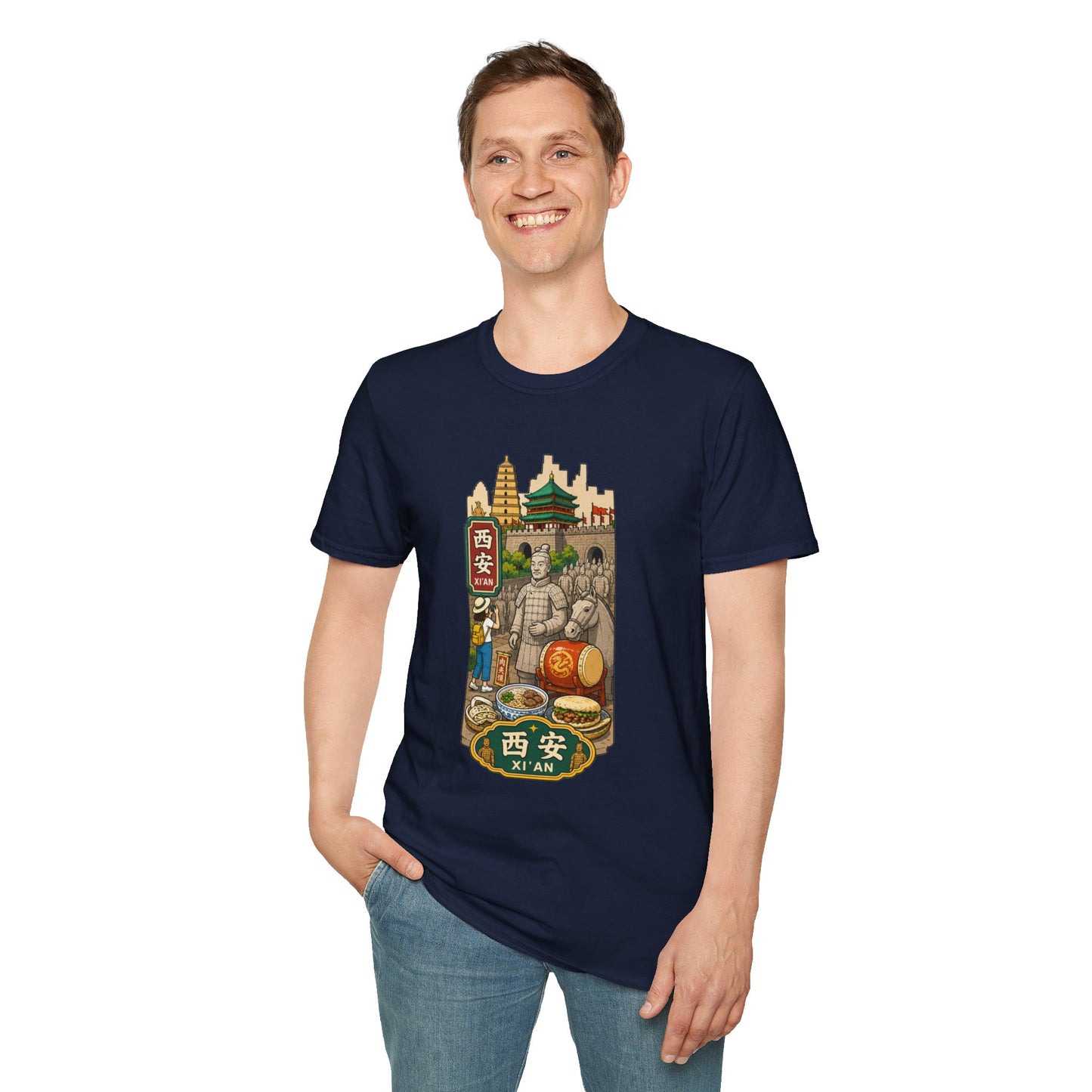 Xi'an Travel T-Shirt — Terracotta Warriors & Pagoda China Souvenir Tee