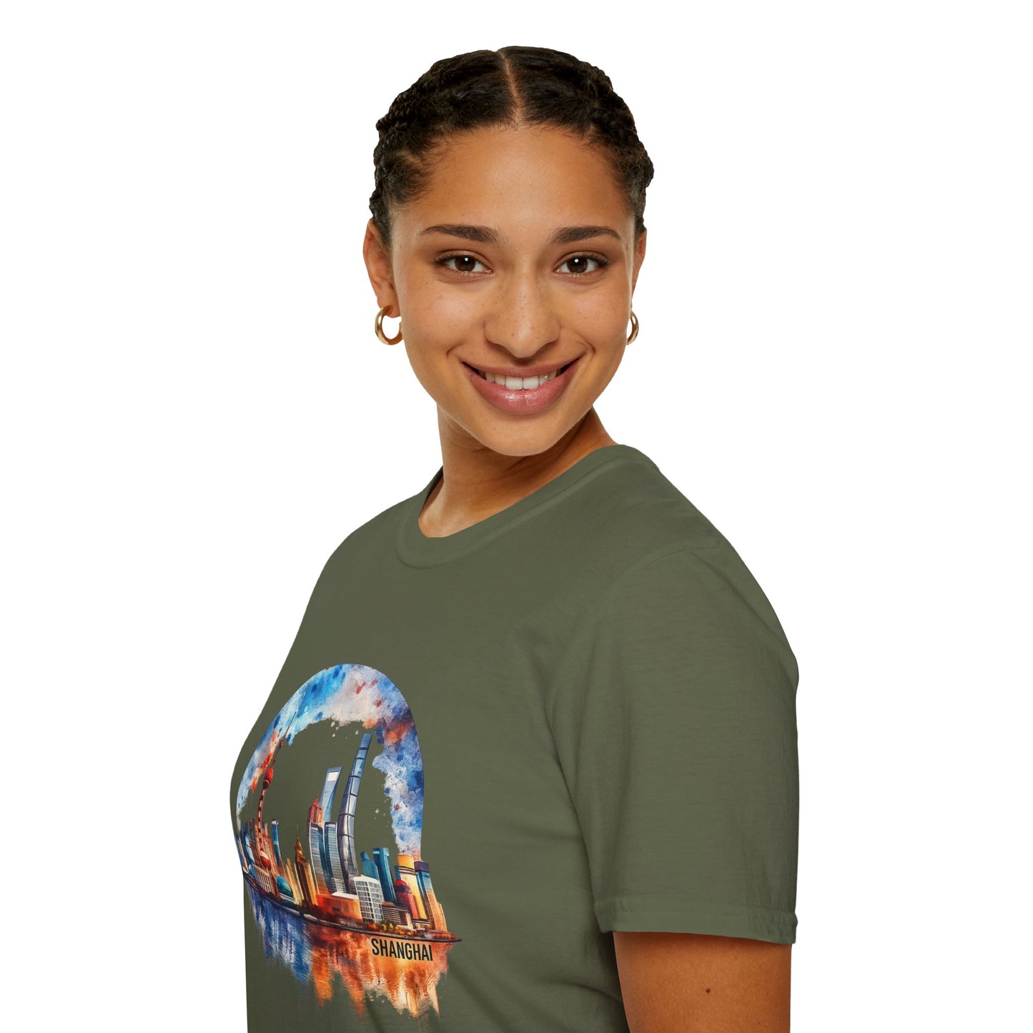Cityscape Watercolor T-Shirt — Skyline Art Tee