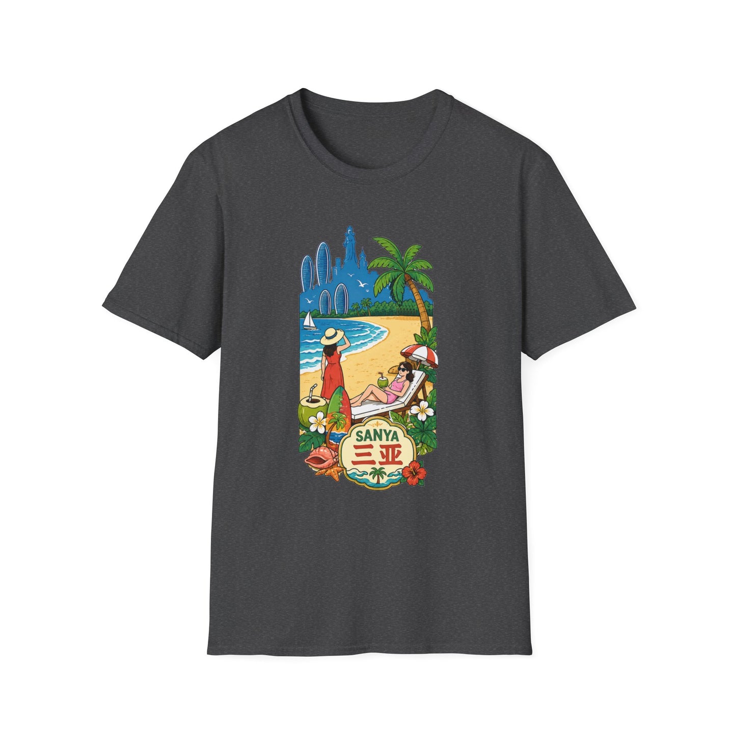 Beach Resort Graphic T-Shirt — Sanya Tropical Vacation Design