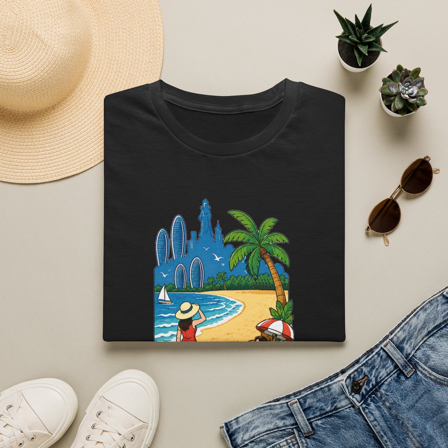 Beach Resort Graphic T-Shirt — Sanya Tropical Vacation Design