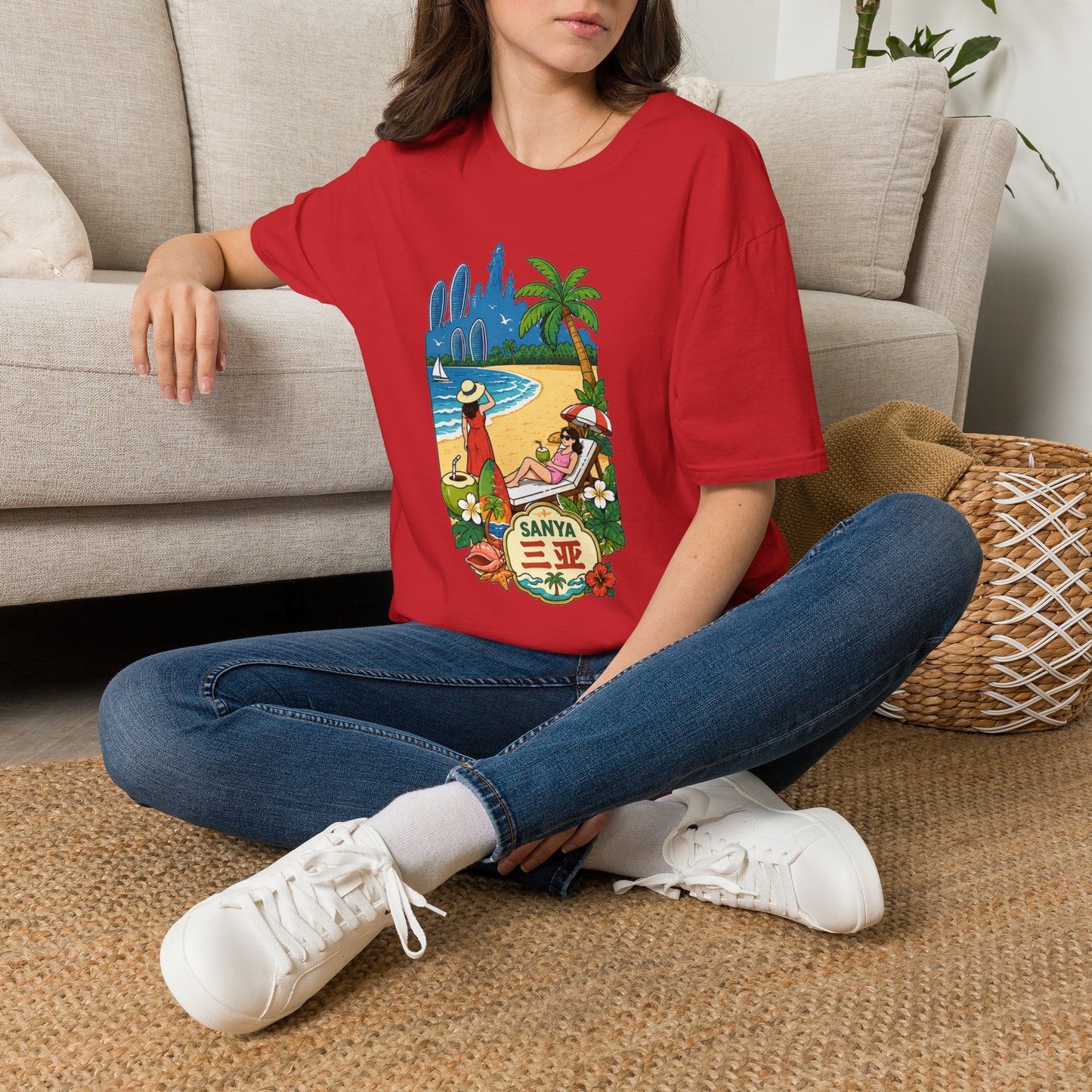 Beach Resort Graphic T-Shirt — Sanya Tropical Vacation Design