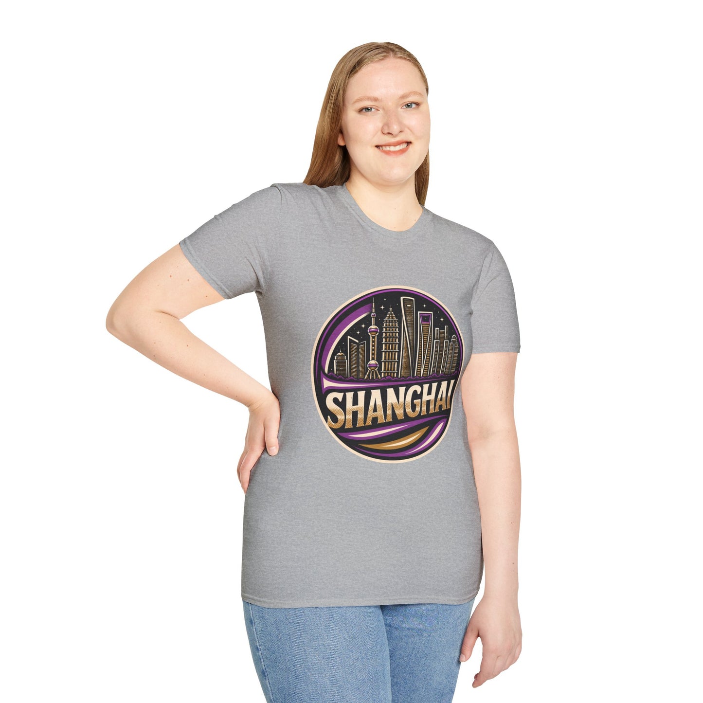 Shanghai Skyline T-Shirt — Retro Neon Cityscape Tee