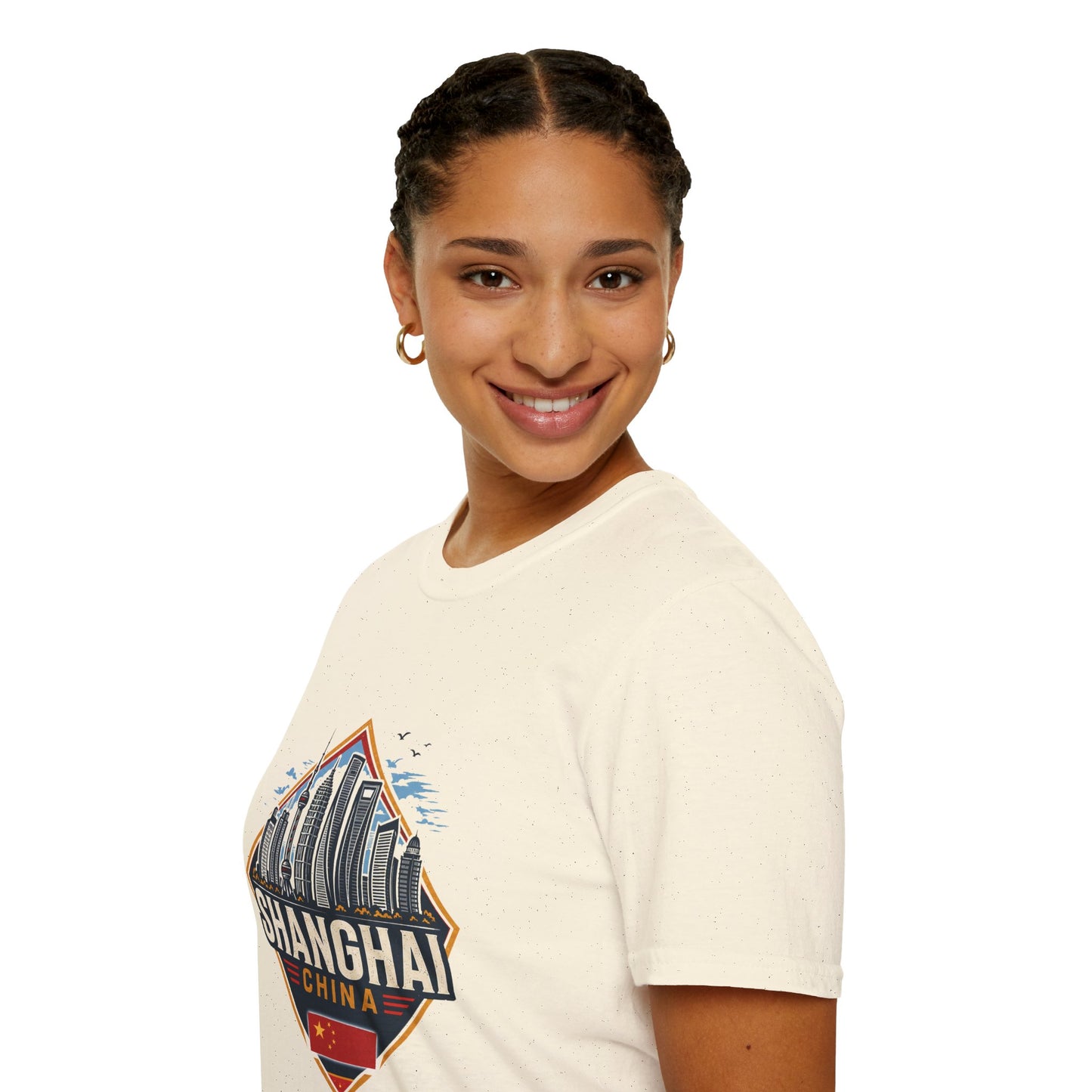 Shanghai Skyline T-Shirt — Retro Cityscape Travel Tee (Shanghai, China)