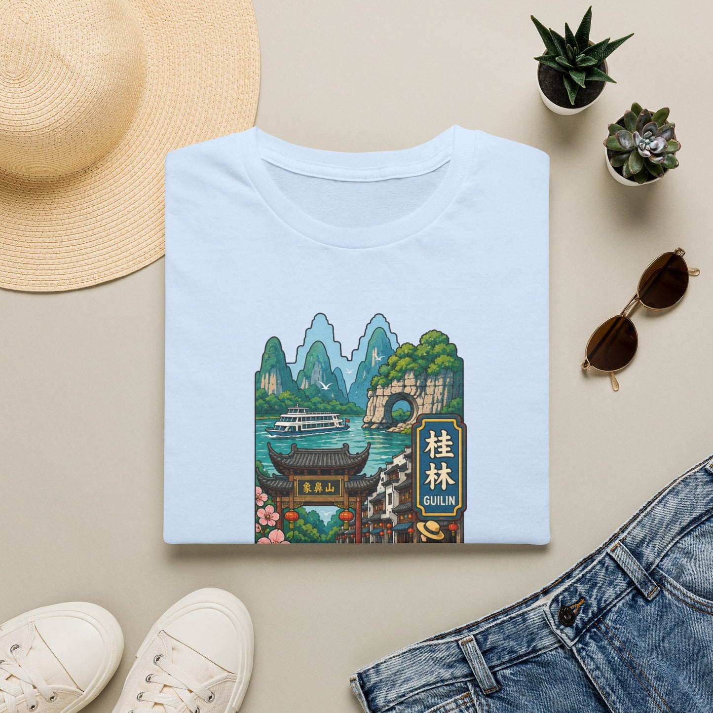 Guilin Scenic T-Shirt — Chinese Landscape Travel Art Tee