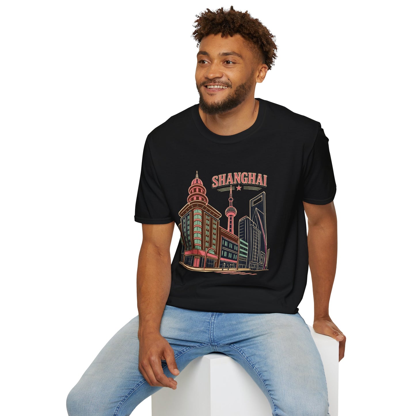 Shanghai Skyline T-Shirt — Retro Cityscape Travel Tee