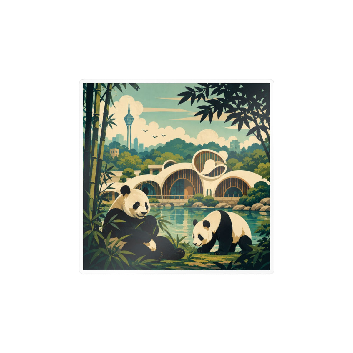 Panda Garden Kiss-Cut Vinyl Decal